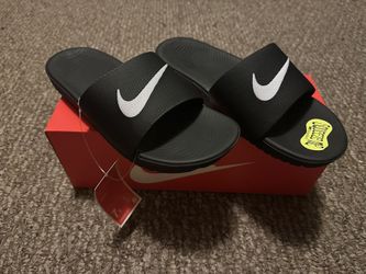 New Nike KAWA Slide Sandal Sz 7Y Black