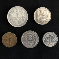 Lot of old French Franc Coins