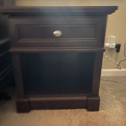 Matching Dark Wood Nightstands 