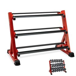 Dumbbell Rack 3 Tier Heavy Weight Organizer Dumbbell Storage Stand Holder 1100lbs Capacity Quick Assembly Dumbbell Weight Storage Rack For Home Gym, R