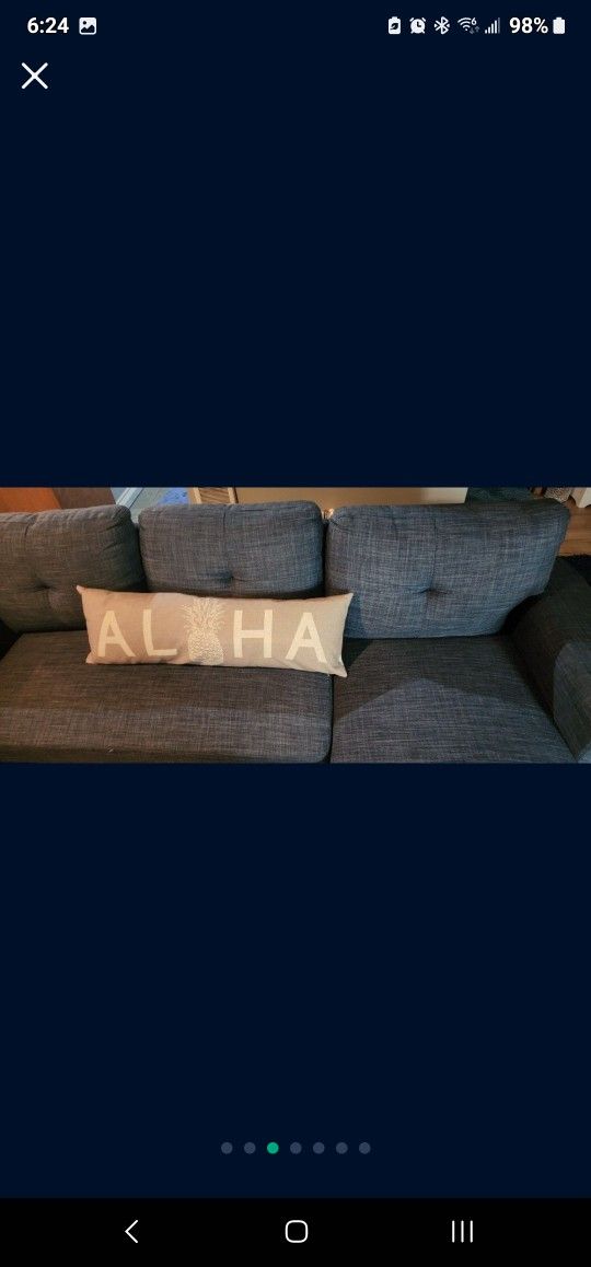 Small Blue Couch W/Chaise. 