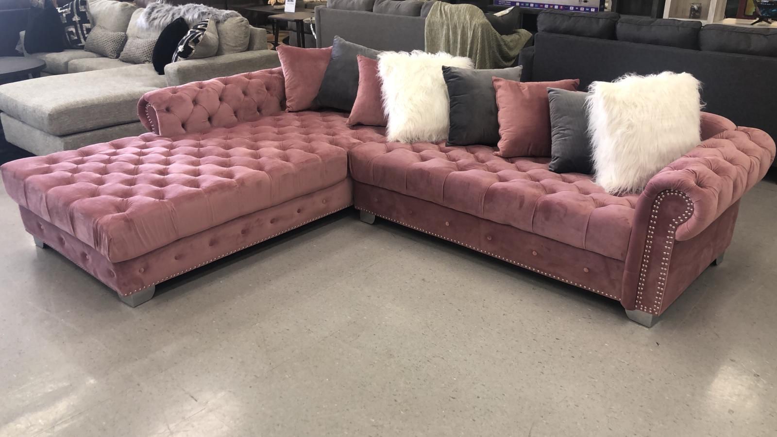 Pink sectional only 1488 or 55 monthly
