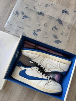 Size 13 men Jordan 1 Low “military blue” x Travis Scott