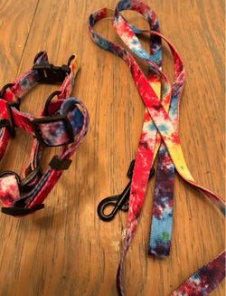 Tie-Dye Dog Harness and Leash Set