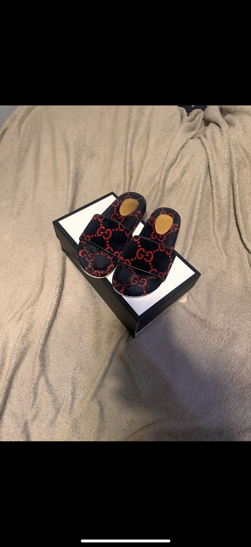 Gucci GG Terry Cloth Slide 'Blue Red'