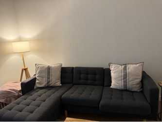 IKEA MORABO Sofa with Chaise – Dark Gray – Excellent Condition