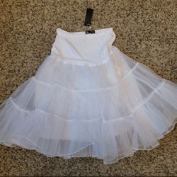 New White Knee Length Petticoat