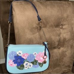 NWOT Anne Klein Floral Blue small Shoulder Bag