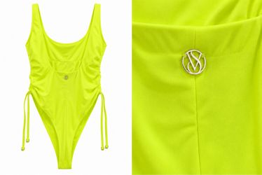 Victoria’s Secret Neon Lime Ruched One-Piece Swimsuit