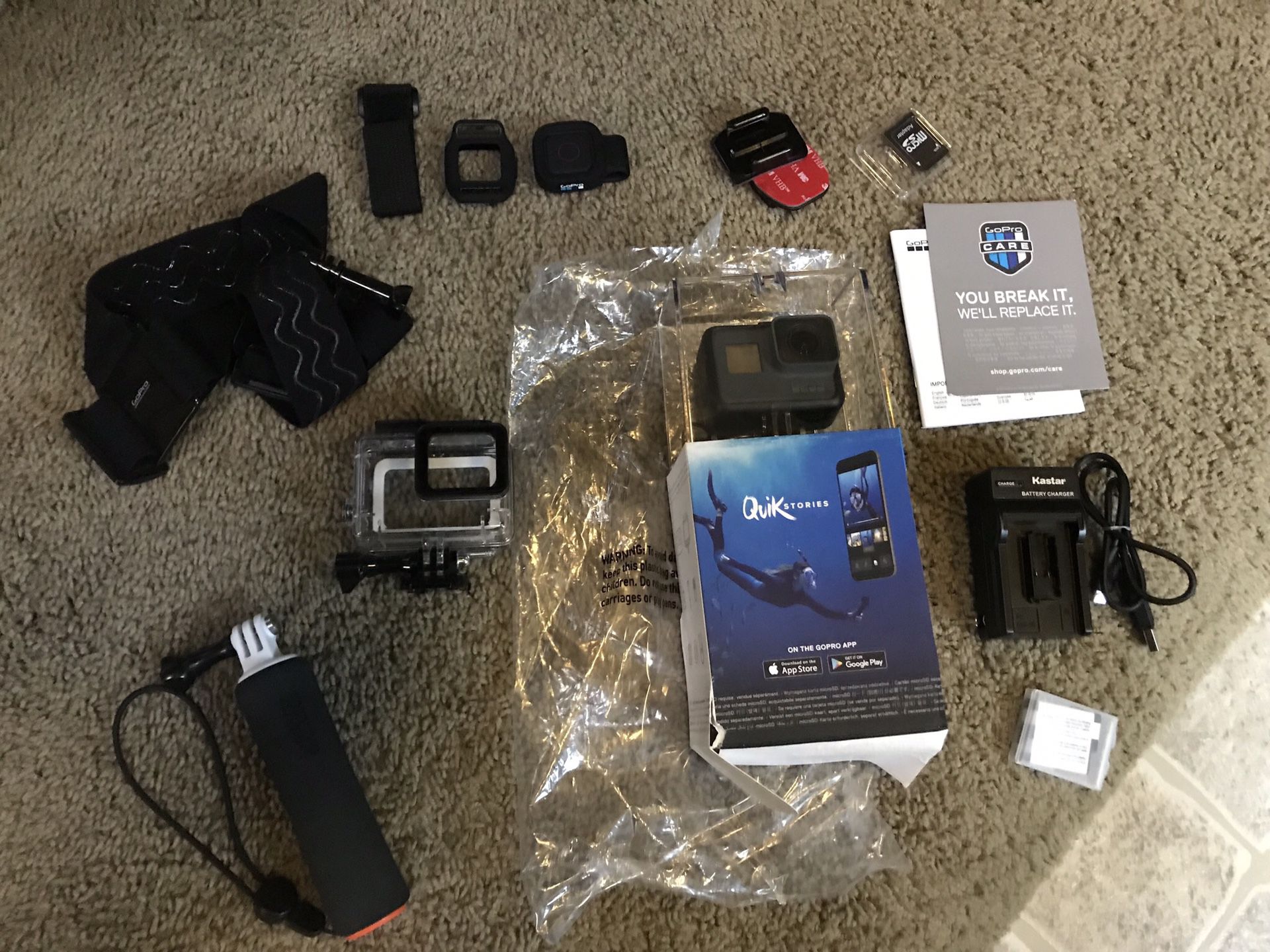 GoPro Hero 6 Black Edition with remote and waterproof case