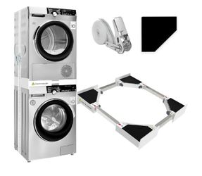 Washer Dryer Stacking Kit - Universal Stacking Kit for Washer and Dryer Adjustable 29"/28"/27"/26"/25"/24" Washer and Dryer Stacking Kit with Ratchet 