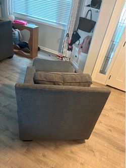 Gray Fabric Upholstered Accent Chair