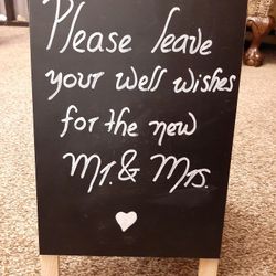 Painted Wedding Chalkboard Sign
