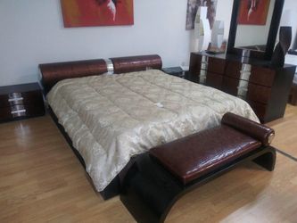 Leather bedroom set