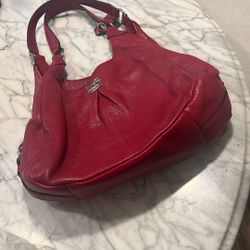Coach red leather bag