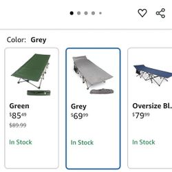 2 OVERSIZED XL COTS, HOLDS 500 LBS AND 3 INCH FOAM PADS