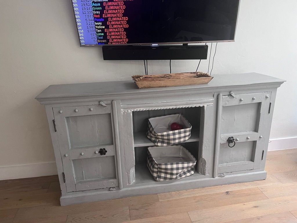 Console Table Gray With Storage