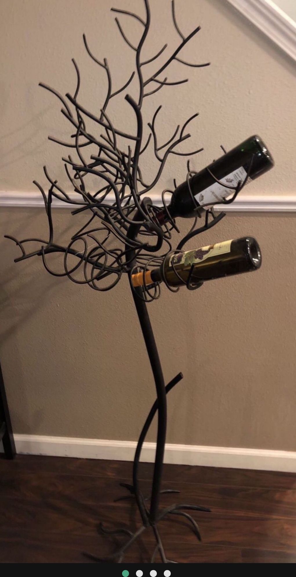 Wrought Iron Wine Tree - 6 Bottle Wine Rack. 60” Tall. One Of A Kind . Not lightweight