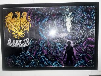 A DAY TO REMEMBER Framed Fabric Poster MINT CONDITION