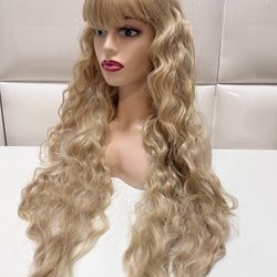 Synthetic Blonde Wig-Long Wavy Hair Wig-$50 New-peluca Ondulada Nueva