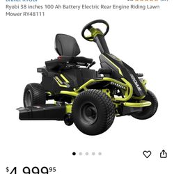 Ryobi Riding Mower 48v 30inch 