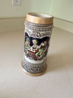 Vintage German-Style Ceramic Beer Stein