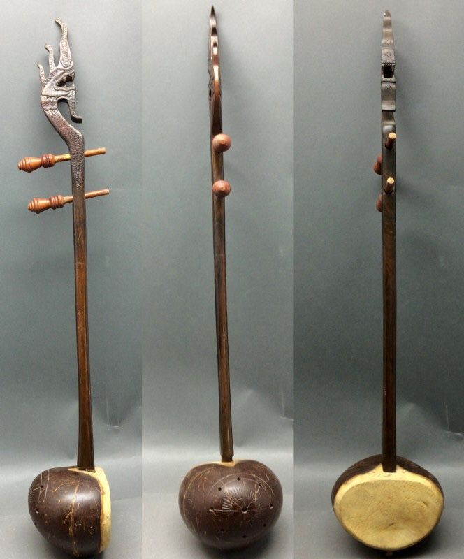 Erhu Cambodian Tro Khmer - RARE Collectible Stringed Musical Instrument