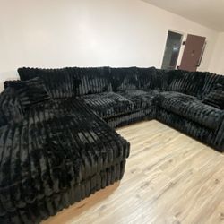 Brand New Plush Corduroy Sectional Set 