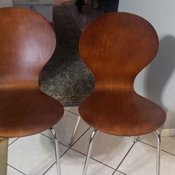 2 Retro Wooden Chairs