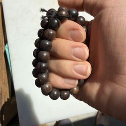 Buddha Ebony Wood Mala Bracelet Necklace