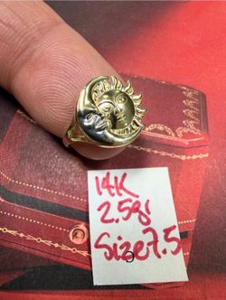 14K Solid Gold Ring For Wedding 2.5Gr Size 7.5