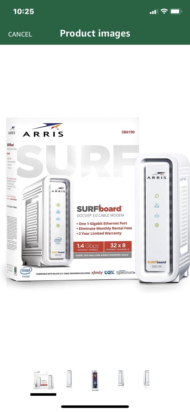 ARRIS - SURFboard 32 x 8 DOCSIS 3.0 Cable Modem - White