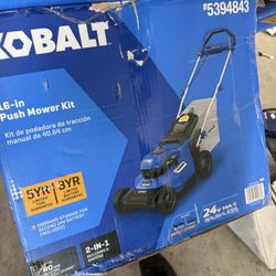 Kobalt 24-volt, 16-in Push Battery Walk Mower 4 Ah, Charger, 2 Batteries Included