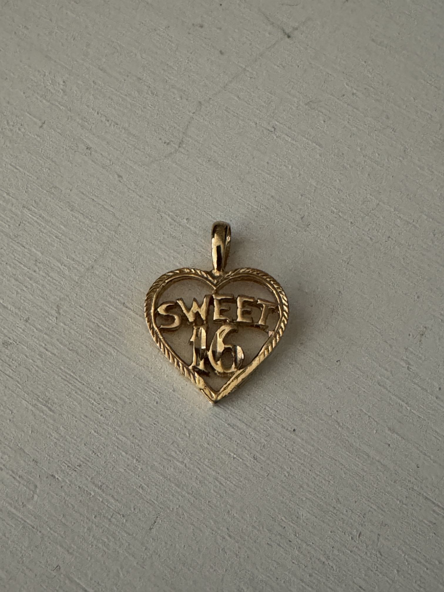 Gold Plated Sweet 16 Charm
