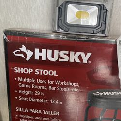 Husky Shop Stool And Two L.E.D. Rechargeable Work Lights with Magnets Thumbnail