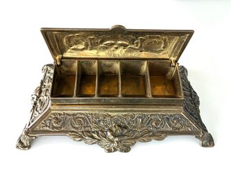 Victorian Brass Desk Organizer