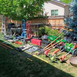 Yard Garden Tools Tool Boxes Dolleys Ladders Trimmers Blowers Seed Spreaders BBQ Grills