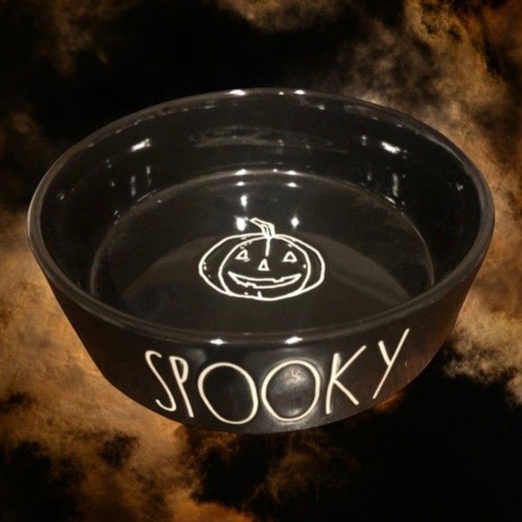 Small Black Gloss SPOOKY Pet dish