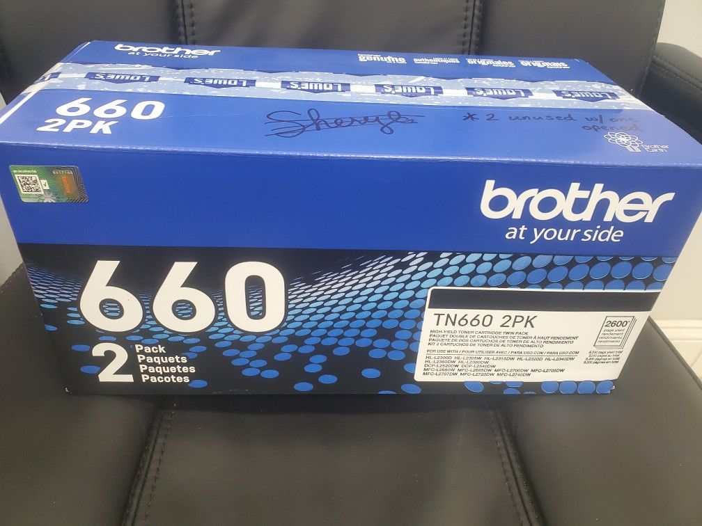 Original Brother Printer Toner TN 660 2 Pack Unused