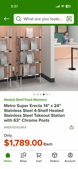 Metro Super Erecta Heated Shelf System – 4 Tier Heated Holding Station