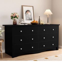 ❤️ Wood Dresser for Bedroom, Wide Chest of Drawers with 6 Drawers,Storage