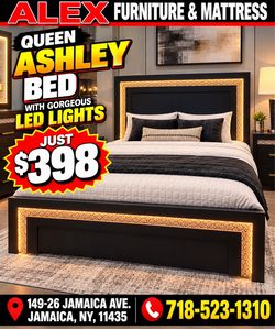 Ashley Queen Bed Frame with LED Lights