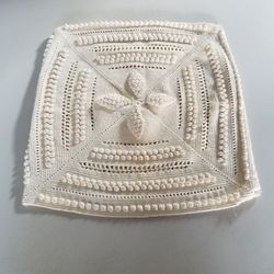 Intricate Crochete Decorative Pillowcase .