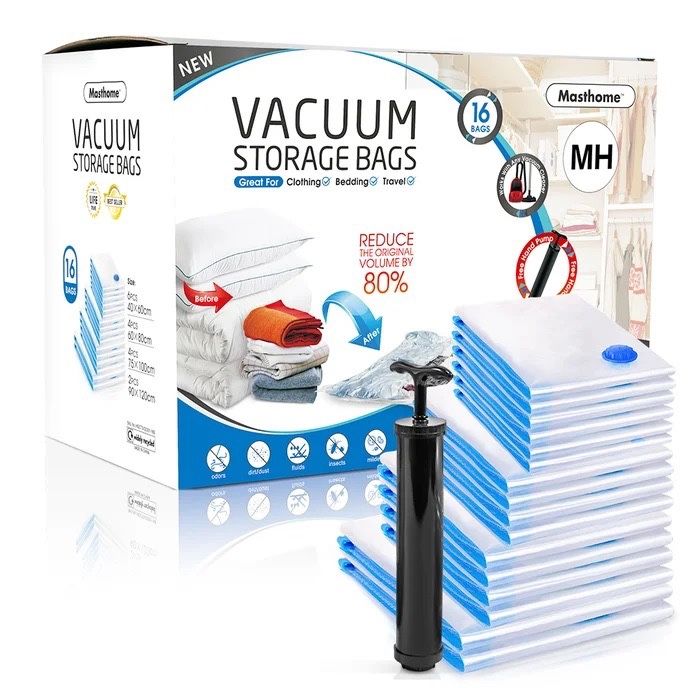 Vacuum Clothing Storage Bags (16 Bags)