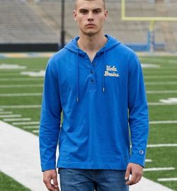 NEW UCLA Bruins Hoodie Adult size XL Blue Logo Henley