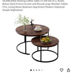 Coffee Table Set Of 2 Round Tables