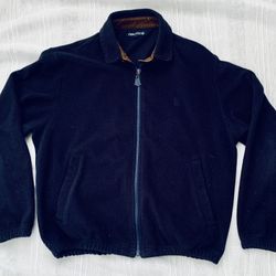 Nautica Men’s Size M Thermal Fleece Full Zip Jacket Blue