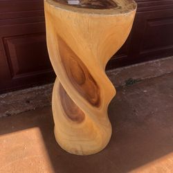 Natural Wood “swirl” Carved Table