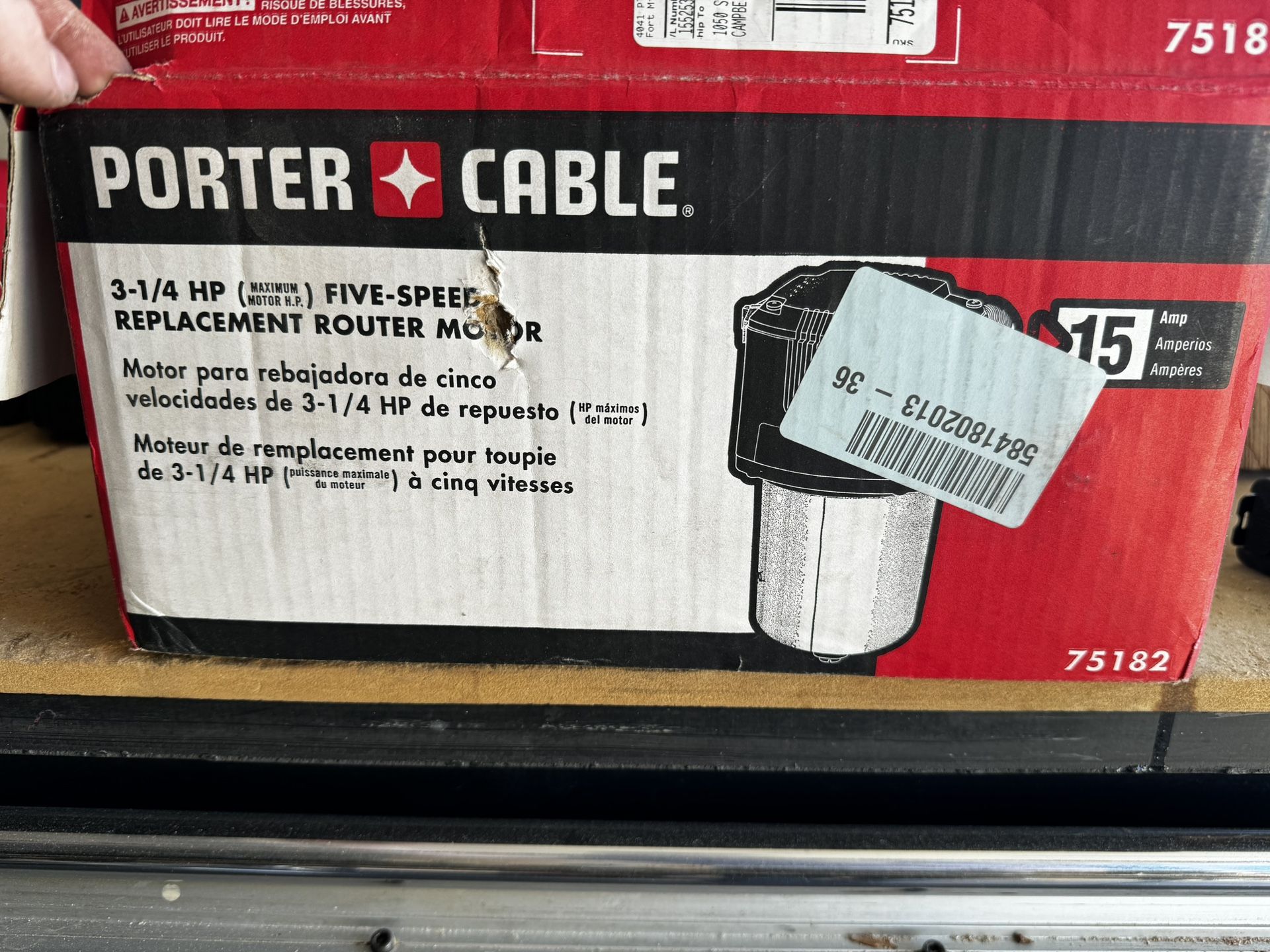 Porter Cable Router Motor 3 1/4 Hp Brand New