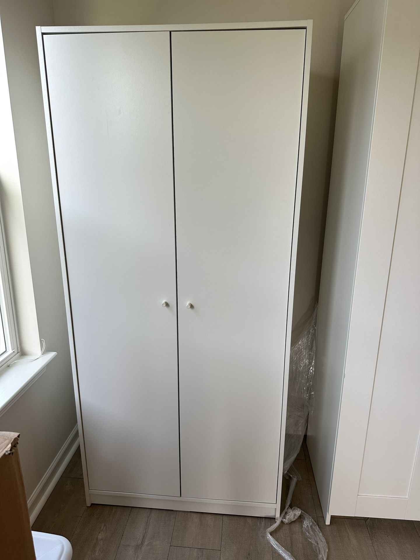 White Ikea Kleppstad Wardrobe With 2 Doors